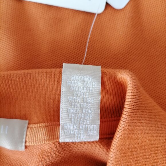 NWT Kate Hill Mens Orange Everyday Comfy Spread Collared Polo Shirt Size X-Large - Picture 6 of 6